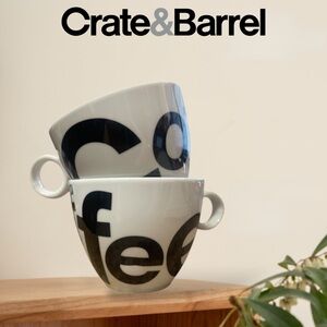 Crate&Barrel Jittery ‘Coffee’ Mugs